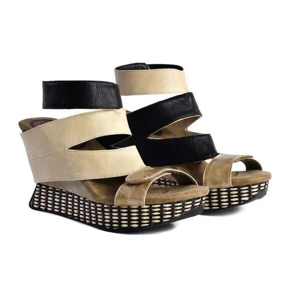 Raina - Cream flips to Black - Modzori 4 Way Reversible Sandal - Picture 11 of 14